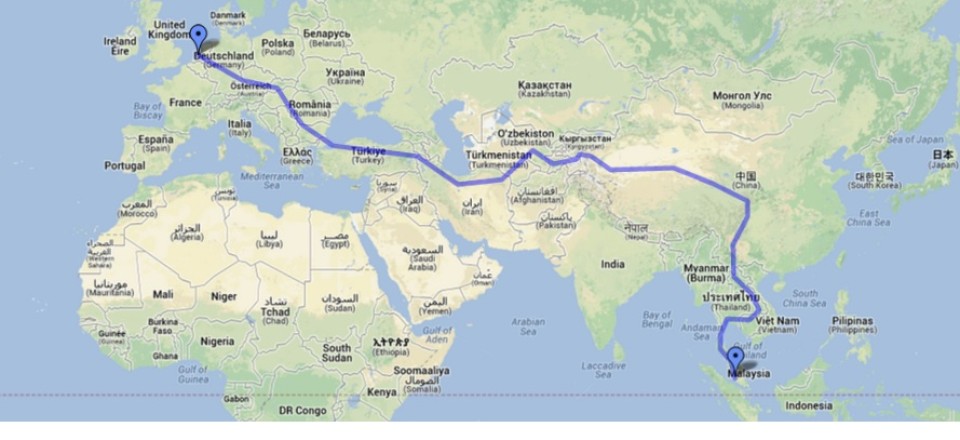 De geplande route